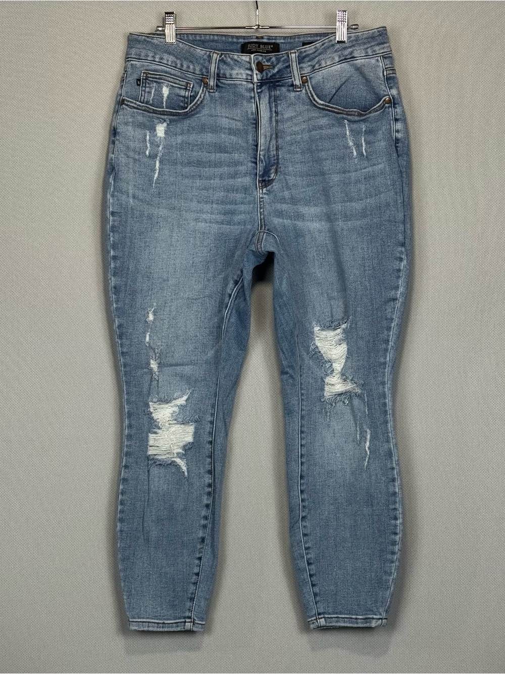 Judy Blue Jeans Womens 18W Control Top Skinny High Rise Stretch Distressed Denim